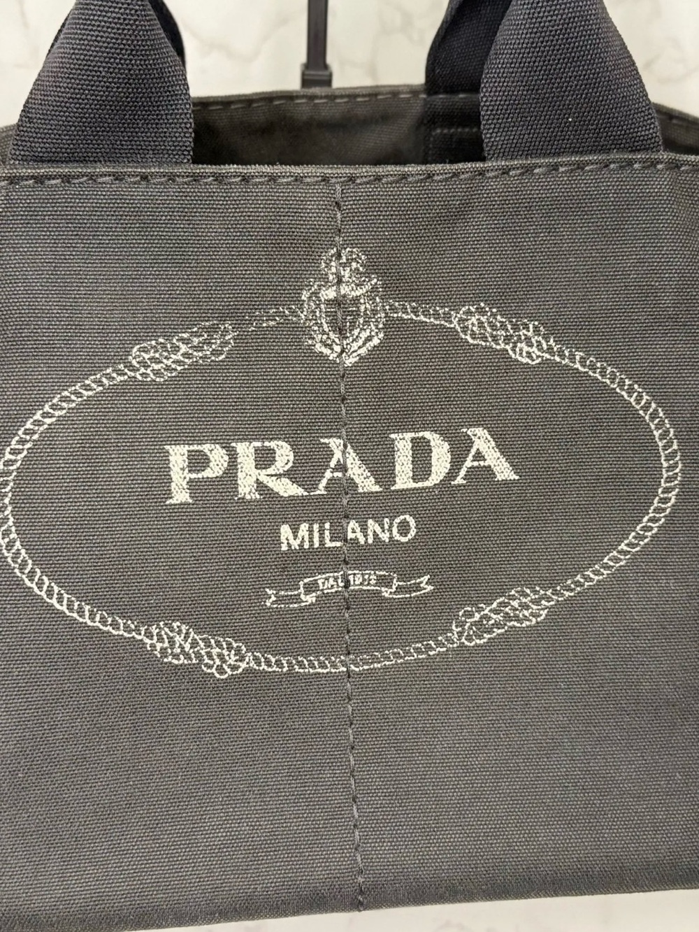 Prada Black Canapa Tote